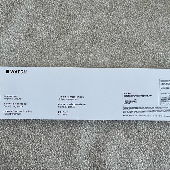 NWT - Apple Watch Band 40mm Leather Link Magnetic Closure California Poppy - Picture 3 of 8